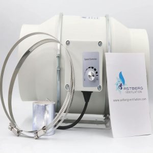 Astberg AEC150 6" Inch EC Motor Quiet Inline Duct Fan With Speed Controller Regulator 530CMH 150MM 6"