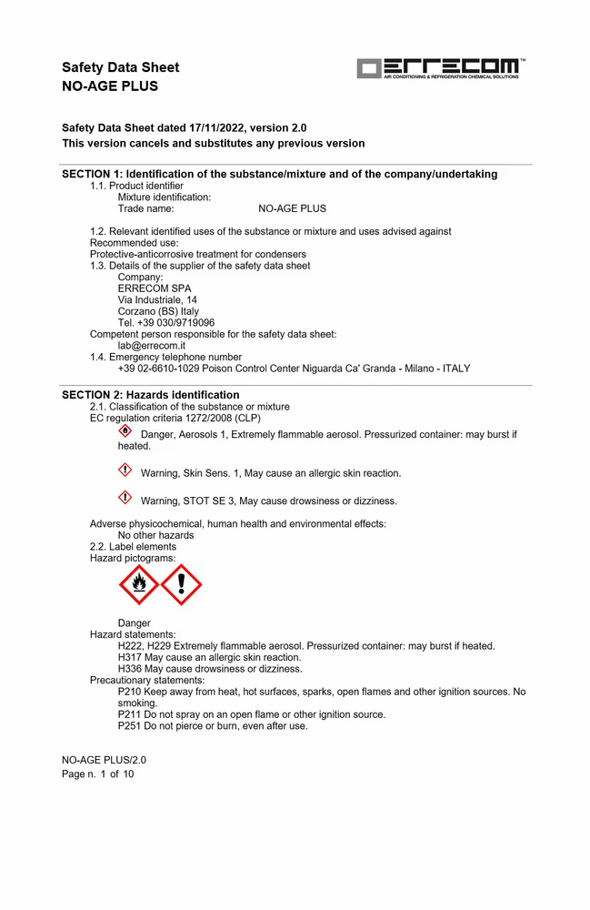 noageplus data sheet