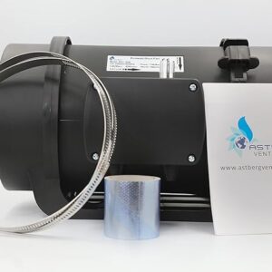 Astberg AEC160 Quiet Inline Duct Fan with Speed controller with 0-100% Variable Speed (20-798 CMH) Motor Silent Mix Flow/Inline Duct Fan