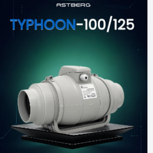 Astberg Typhoon100/125mm 180-250 CMH Silent Mix Flow/Inline Duct Fan/Circular Duct Fan